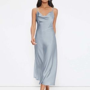 NWT SHEIN cowl neck dress light blue size L